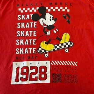 Mickey Mouse‎ x Primark California Skate All Day 1928 Red T-Shirt Size XL